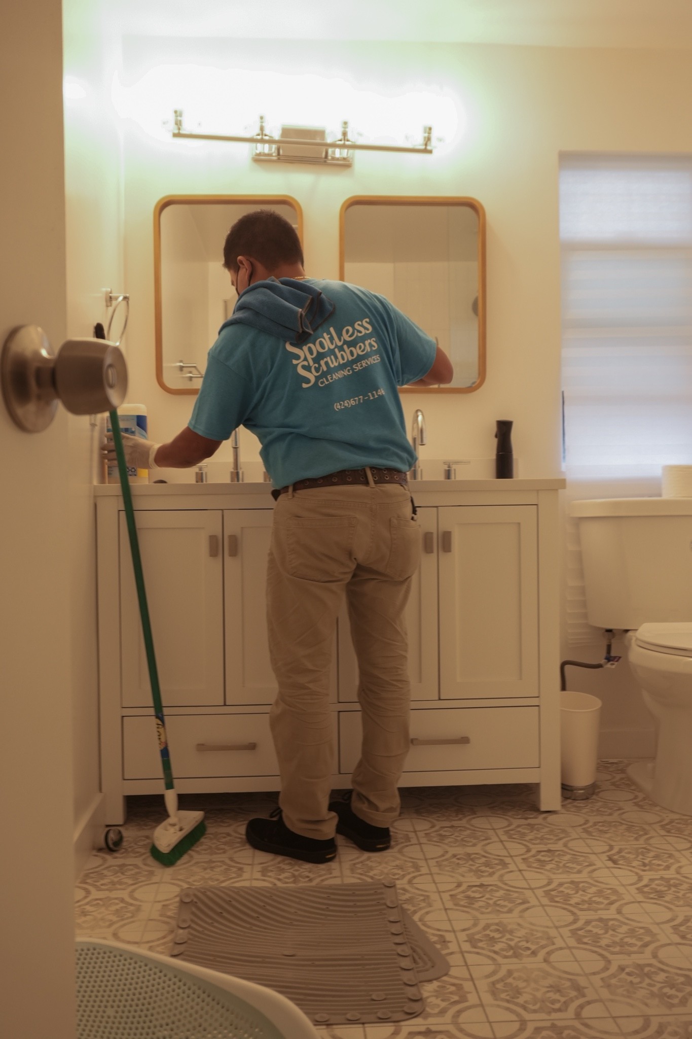Spotless Scrubbers professional cleaning in action
